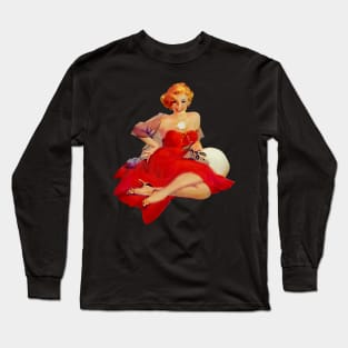 Pin Up - Red Dress Long Sleeve T-Shirt